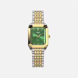 Bicolor Oro 14k Acero Inoxidable Verde